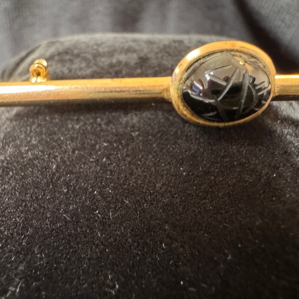 VINTAGE SCARAB  NOT SCRATCHED  Its the design Antique Black Brooch Pin